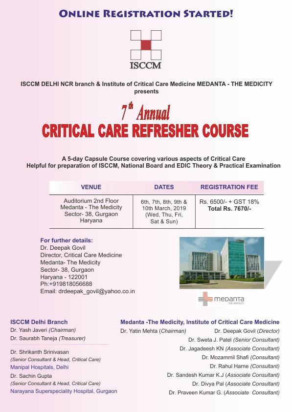 ISCCM 7th Annual Critical Care Refresher Course 2019 Medical Vide...
