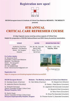 ISCCM 8th Annual Critical Care Refresher Course 2020 | Medical Video Courses.