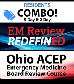 مراجعة مجلس طب الطوارئ OHIO ACEP (5 أيام) ومراجعة EM المعاد تحديدها (يومان) دورات Resident Combo 2